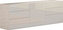 Credenza 1 Anta + 6 Cassetti 170x40x73 cm Metis Bianco Lucido
