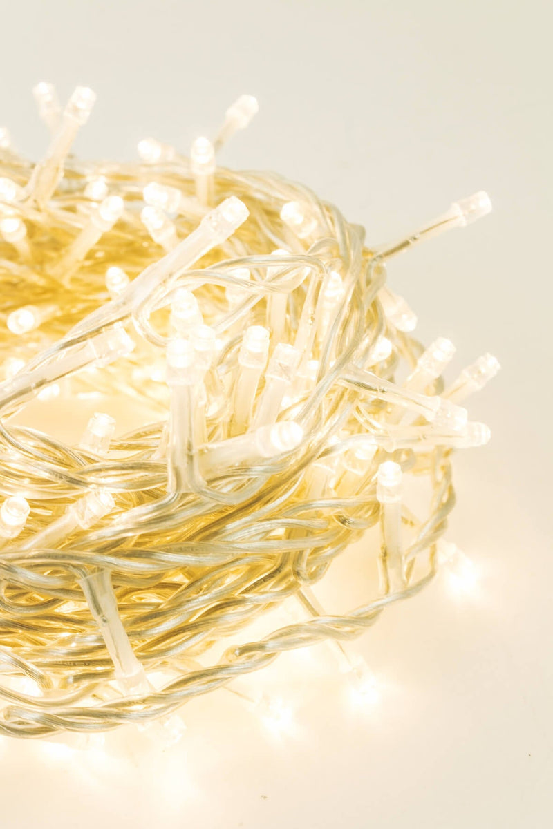 Luci di Natale 300 LED 12m Bianco Caldo da Interno Soriani