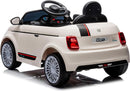 Macchina Elettrica per Bambini Licenza Fiat 500 12V con Telecomando Bianco