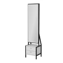 Mobile portagioie Elegante con cassetti e specchio girevole bianco