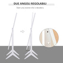 Specchio a Figura Intera da Terra 47x46x148 cm Angolazione Regolabile in Legno e Vetro Bianco  