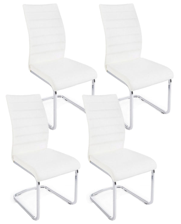 Set 4 Sedie 41x60x98 cm Myra in Ecopelle Bianco online