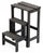 Sgabello Scaletta 60x40x46 cm in Legno Grigio Scuro
