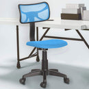 Sedia Girevole 5 Ruote per Ufficio Cameretta con Schienale Ergonomico in Tessuto a Rete Azzurro      