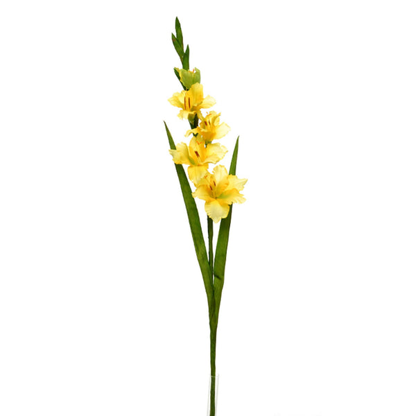 online Set 8 Fiori Artificiali di Gladiolo Mini Altezza 74 cm Giallo