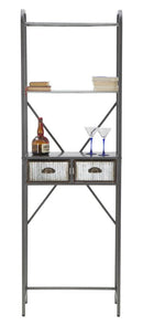 Mobiletto da Bagno Illinois 60,5x29x184,5 cm in Ferro Argento