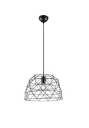 Lampada a Sospensione da Interno  E27 in Metallo Nero Opaco