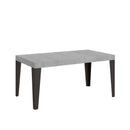  Tavolo Allungabile 130-390x90x77 cm Flame Premium Cemento Telaio Antracite
