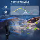 Ventilatore Nebulizzatore Regolabile 3 Velocità 44,5x38,5x120 cm con Telecomando in Metallo e Plastica Nero  