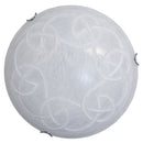 Plafoniera 2xE27 Ganci Cromo Vetro Graffio Bianco E-Energy Ada