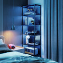 Libreria Scaffale in Stile Industriale 60x30x179 cm a 5 Ripiani con Illuminazione LED, in Metallo e Legno Nero      