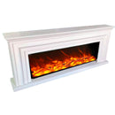 Camino Elettrico da Pavimento Effetto Fiamma 200x33x83 cm 1500W Sined Merapi Bianco