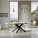 Tavolo Allungabile 200-304x90x77 cm Volantis Bianco Frassino Telaio Antracite 