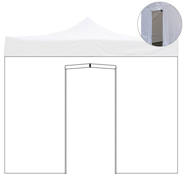 Telo Laterale per Gazebo Richiudibile 2x2m Impermeabile Bianco