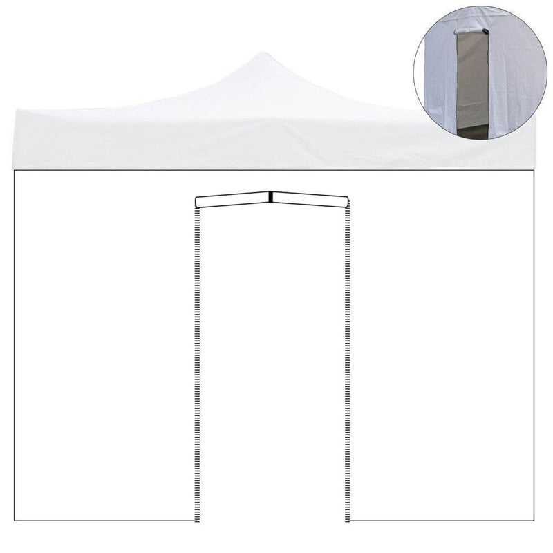 Telo Laterale per Gazebo Richiudibile 2x2m Impermeabile Bianco