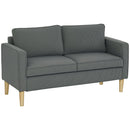 Divano 2 Posti con Spazio Contenitore e 2 Cuscini 140x63x79 cm Grigio   