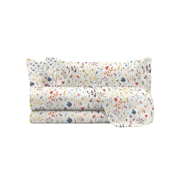 sconto Set Lenzuola con Stampa Sopra Sotto e Federe Linea River Volta Varie Misure