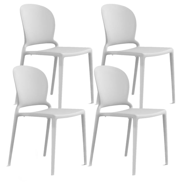 Set 4 Sedie Impilabili 83x48x55 cm in Polipropilene e Fibra di Vetro Jasmine Bianco prezzo