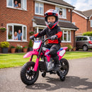 Moto Elettrica per Bambini 3+ Anni Licenza Honda CRF 450R 104x55x67 cm 12 V con Batteria al Litio e Sospensioni in ABS Rosa      