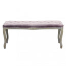 Panca Misty in Velluto Rosa 110x36x47 h cm in Legno Rosa