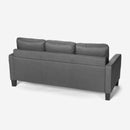 Divano 3 Posti con Pouf 186x138x91,5 cm in Poliestere Grigio