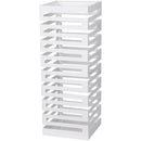 Portaombrelli in Metallo Design Moderno Porta Ombrelli Quadrato Stand Bianco