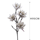Set 2 Magnolie Composta da 4 Fiori Artificiali Altezza 95 cm Grigio