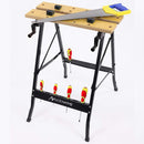 Banco Pieghevole da Lavoro per Fai da Te con Morsetti Laterali e Portautensili