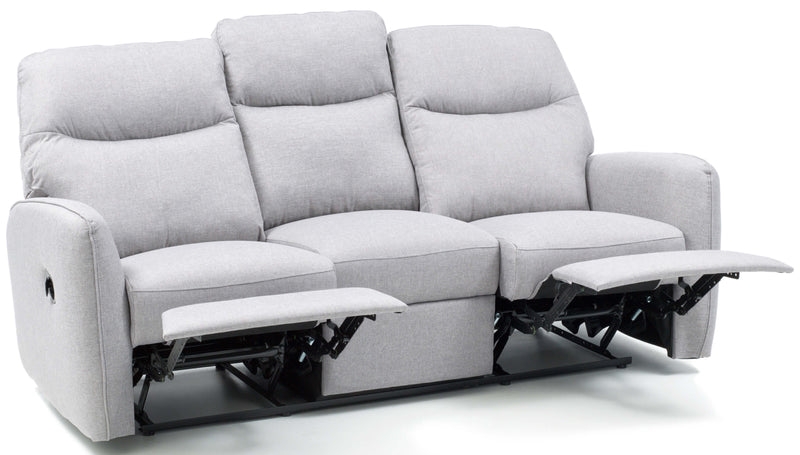 Divano 3 Posti Reclinabile Manuale in Tessuto Kube Grigio