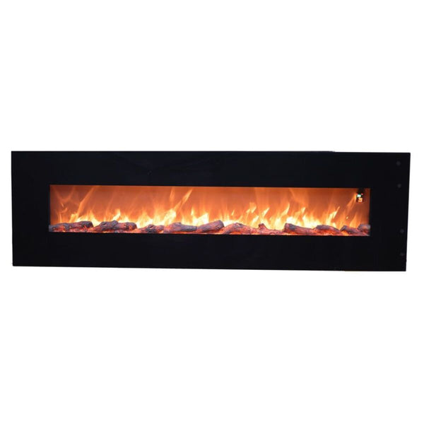 online Camino Elettrico da Parete 182,5x55x13,9 cm 1500W Effetto Fiamma Sined Pordoi Nero