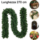 Ghirlanda Natalizia Verde Aspen 270 cm Festone Super Folto per Camino Ringhiera