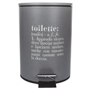 Pattumiera "Toilette" 3 Litri Ø17x23,5 cm in Plastica VdE Tivoli 1996 Grigio