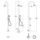 Doccia da Giardino in Alluminio Soffione Led e Doccino Sined Luna Alu D Bianco 
