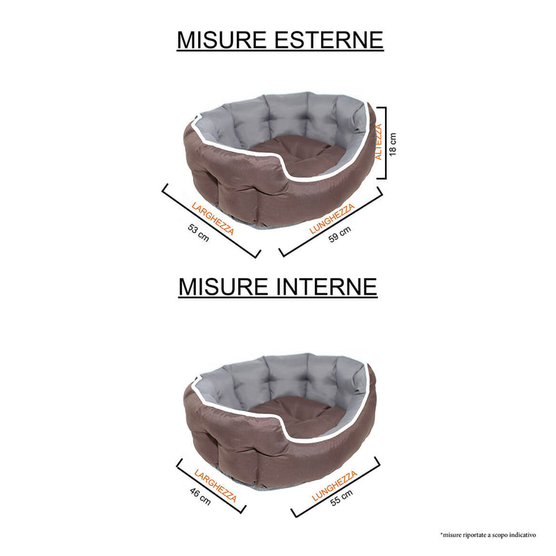 Cuccia per Cani e Gatti Marrone\/Grigio Varie Misure