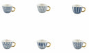 Set 6 Tazzine da Caffè Ø7x5 cm in Gres Villa d'Este Home Tivoli Masai Blu e Bianco