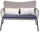 Set da Giardino Divano 2 Poltrone e Tavolino in Polyrattan Laredo Melange Grigio