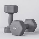 Set 2 Manubri Palestra 10 kg Pesi esagonali per Allenamento Grigio