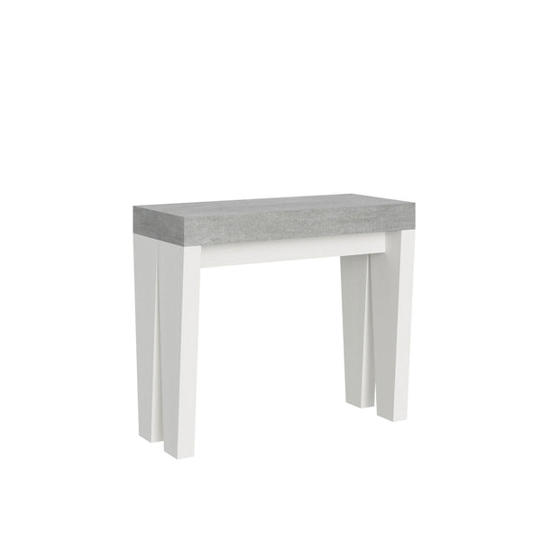 prezzo Consolle Allungabile 90-196x40x77 cm in Nobilitato Grigio e Bianco