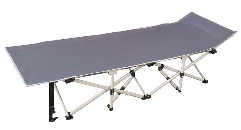 Set 2 Lettini Pieghevoli da Campeggio 190x70x36 cm in Alluminio e Tessuto Oxford  Grigio Scuro