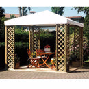 Gazebo da Giardino in Legno 3x3m con Copertura in PVC Taini Fox Pocket Grigio