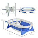 Vaschetta Bagnetto per Bambini Pieghevole 81,5x50,5x23,5 cm con Cuscino Blu