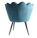 Poltrona a Conchiglia 66x61x76 cm in Tessuto Vellultato Nero/Blu