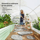 Serra a Tunnel 8x3x2 m con Rivestimento in Plastica e Acciaio Rinforzato Bianco      