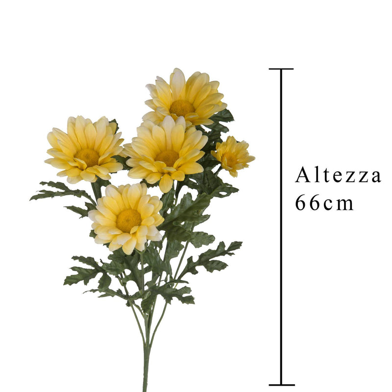 Set 6 Margherite Artificiali Altezza 66 cm Giallo