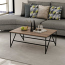 Tavolino basso da salotto 90x60x38 cm Hayesnero e noce