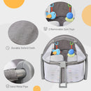 Box Neonati Portatile Pieghevole 0-12 Mesi con Palestrina  Grigio