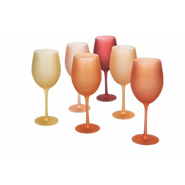 Set 6 Calici Effetto Ghiaccio Happy Hour Sunset in Vetro VdE Tivoli 1996 Rosso prezzo