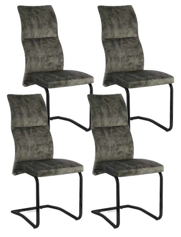 prezzo Set 4 Sedie 43,5x62x102h cm Thelma Velluto Verde