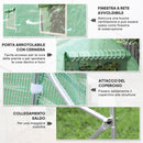 Serra a Tunnel Anti-UV 4x2x2 m con 6 Finestre a Rete e Ingresso Arrotolabile in Metallo e PE Verde      