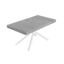 Tavolo Allungabile 160-264x90x74 cm Niket Cemento Gambe Bianche